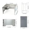 HAWOK Folding Outdoor Stove Stainless Steel with Stainless Steel Grill and Carrying Bag, 8.7"D x 8"W x 4.7"H